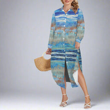 Load image into Gallery viewer, BLUE TALES Swimsuit Cover Up Dress Blouse Botton Down Shirt | JSFA - JSFA Jenny Simon