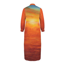 Load image into Gallery viewer, ORANGE SUNSET Swimsuit Cover Up Dress Blouse Botton Down Shirt | JSFA - JSFA Jenny Simon