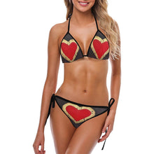 Load image into Gallery viewer, Big Red Heart Classic String Bikini | JSFA - JSFA - Original Art On Fashion by Jenny Simon