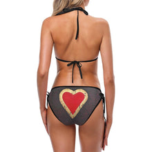 Load image into Gallery viewer, Big Red Heart Classic String Bikini | JSFA - JSFA - Original Art On Fashion by Jenny Simon