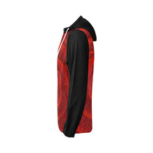 Load image into Gallery viewer, Black And Red Rose Women's Zip Up Hoodie Jacket | JSFA - JSFA - Original Art On Fashion by Jenny Simon