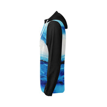 Load image into Gallery viewer, Black Spellbound Blue Women's Zip Up Hoodie Jacket | JSFA - JSFA - Original Art On Fashion by Jenny Simon