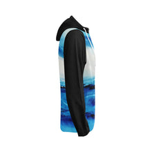 Load image into Gallery viewer, Black Spellbound Blue Women's Zip Up Hoodie Jacket | JSFA - JSFA - Original Art On Fashion by Jenny Simon
