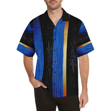 Load image into Gallery viewer, Blue Gold Water One Stripes Hawaiian Shirt | JSFA - JSFA - Original Art On Fashion by Jenny Simon
