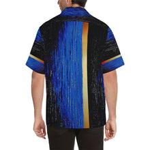 Load image into Gallery viewer, Blue Gold Water One Stripes Hawaiian Shirt | JSFA - JSFA - Original Art On Fashion by Jenny Simon