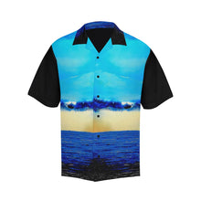 Load image into Gallery viewer, Blue Ocean Rebirth Hawaiian Shirt Black Back | JSFA - JSFA - Original Art On Fashion by Jenny Simon
