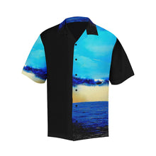 Load image into Gallery viewer, Blue Ocean Rebirth Hawaiian Shirt Black Side | JSFA - JSFA - Original Art On Fashion by Jenny Simon