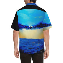 Load image into Gallery viewer, Blue Ocean Rebirth Hawaiian Shirt Black Side | JSFA - JSFA - Original Art On Fashion by Jenny Simon
