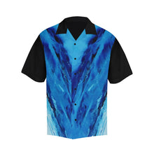 Load image into Gallery viewer, Blue Secret Diagonal Black Sleeve Hawaiian Shirt | JSFA - JSFA - Original Art On Fashion by Jenny Simon
