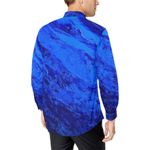Load image into Gallery viewer, Blue Secret Long Sleeve Men's Shirt | JSFA - JSFA - Original Art On Fashion by Jenny Simon