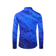 Load image into Gallery viewer, Blue Secret Long Sleeve Men's Shirt | JSFA - JSFA - Original Art On Fashion by Jenny Simon