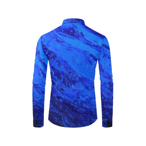 Blue Secret Long Sleeve Men's Shirt | JSFA - JSFA - Original Art On Fashion by Jenny Simon