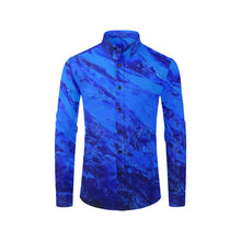 Load image into Gallery viewer, Blue Secret Long Sleeve Men's Shirt | JSFA - JSFA - Original Art On Fashion by Jenny Simon