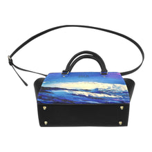 Load image into Gallery viewer, Blue Wave Classic Handbag Top Handle | JSFA - JSFA - Original Art On Fashion by Jenny Simon