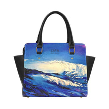 Load image into Gallery viewer, Blue Wave Classic Handbag Top Handle | JSFA - JSFA - Original Art On Fashion by Jenny Simon
