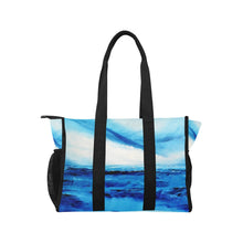 Load image into Gallery viewer, Blue White Ocean Spellbound Pool Beach Tote | JSFA - JSFA - Art On Fashion by Jenny Simon