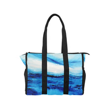 Load image into Gallery viewer, Blue White Ocean Spellbound Pool Beach Tote | JSFA - JSFA - Art On Fashion by Jenny Simon