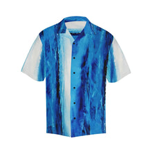 Load image into Gallery viewer, Blue White Spellbound Stripes Hawaiian Shirt | JSFA - JSFA - Original Art On Fashion by Jenny Simon