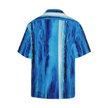 Load image into Gallery viewer, Blue White Spellbound Stripes Hawaiian Shirt | JSFA - JSFA - Original Art On Fashion by Jenny Simon