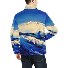 Load image into Gallery viewer, Blue White Wave Men's Bomber Jacket | JSFA - JSFA - Original Art On Fashion by Jenny Simon