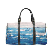 Load image into Gallery viewer, Blue White Waves Travel Bag | JSFA - JSFA - Original Art On Fashion by Jenny Simon