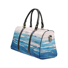 Load image into Gallery viewer, Blue White Waves Travel Bag | JSFA - JSFA - Original Art On Fashion by Jenny Simon
