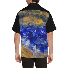 Load image into Gallery viewer, Blue Yellow Beaches Hawaiian Shirt Black Sleeve | JSFA - JSFA - Original Art On Fashion by Jenny Simon