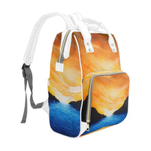 Load image into Gallery viewer, Dream Cove Blue Yellow Sunset Multi-Function Backpack | JSFA - JSFA - Original Art On Fashion by Jenny Simon