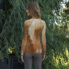 Load image into Gallery viewer, Golden Path Beige Long Sleeve Shirt/ Rash Guard - JSFA - Original Art On Fashion by Jenny Simon