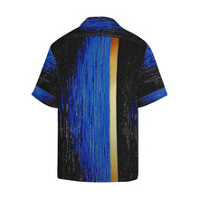 Load image into Gallery viewer, Men's Blue Gold Water Stripes Hawaiian Shirt | JSFA - JSFA - Original Art On Fashion by Jenny Simon