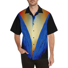 Load image into Gallery viewer, Men's Blue Ocean Gold V Hawaiian Shirt | JSFA - JSFA - Original Art On Fashion by Jenny Simon
