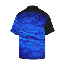 Load image into Gallery viewer, Men's Blue Secret Black Side Hawaiian Shirt | JSFA - JSFA - Original Art On Fashion by Jenny Simon
