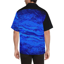 Load image into Gallery viewer, Men's Blue Secret Black Side Hawaiian Shirt | JSFA - JSFA - Original Art On Fashion by Jenny Simon
