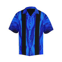 Load image into Gallery viewer, Men's Blue Secret Black Stripes Hawaiian Shirt | JSFA - JSFA - Original Art On Fashion by Jenny Simon