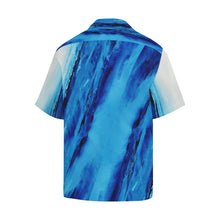 Load image into Gallery viewer, Men's Blue Secret Diagonal Hawaiian Shirt | JSFA - JSFA - Original Art On Fashion by Jenny Simon