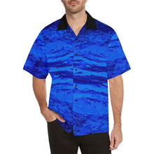 Load image into Gallery viewer, Men's Blue Secret Stripes Hawaiian Shirt | JSFA - JSFA - Original Art On Fashion by Jenny Simon