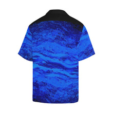 Load image into Gallery viewer, Men's Blue Secret Stripes Hawaiian Shirt | JSFA - JSFA - Original Art On Fashion by Jenny Simon