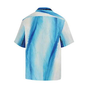 Men's Blue White Spleebound Wave Hawaiian Shirt | JSFA - JSFA - Original Art On Fashion by Jenny Simon
