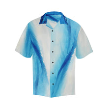 Load image into Gallery viewer, Men's Blue White Spleebound Wave Hawaiian Shirt | JSFA - JSFA - Original Art On Fashion by Jenny Simon