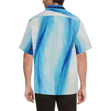 Load image into Gallery viewer, Men's Blue White Spleebound Wave Hawaiian Shirt | JSFA - JSFA - Original Art On Fashion by Jenny Simon
