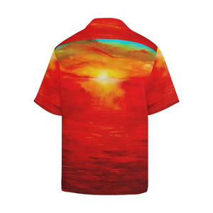 Men's God's Plan Orange Sunset Hawaiian Shirt | JSFA - JSFA - Original Art On Fashion by Jenny Simon