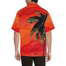 Load image into Gallery viewer, Men's Hawaiian Shirt Orange With Palm Tree | JSFA - JSFA - Original Art On Fashion by Jenny Simon