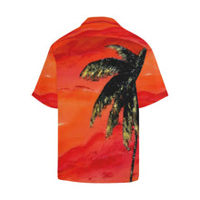 Load image into Gallery viewer, Men's Hawaiian Shirt Orange With Palm Tree | JSFA - JSFA - Original Art On Fashion by Jenny Simon