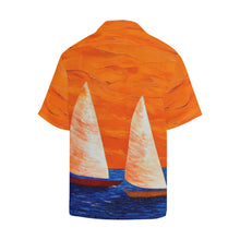 Load image into Gallery viewer, Men's Orange Boats Aloha Hawaiian Shirt | JSFA - JSFA - Original Art On Fashion by Jenny Simon