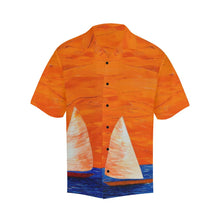 Load image into Gallery viewer, Men's Orange Boats Aloha Hawaiian Shirt | JSFA - JSFA - Original Art On Fashion by Jenny Simon
