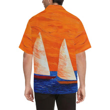 Load image into Gallery viewer, Men's Orange Boats Aloha Hawaiian Shirt | JSFA - JSFA - Original Art On Fashion by Jenny Simon