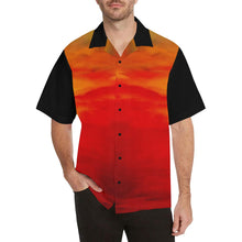 Load image into Gallery viewer, Men's Orange Sunset Black Sleeve Hawaiian Shirt | JSFA - JSFA - Original Art On Fashion by Jenny Simon