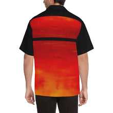 Load image into Gallery viewer, Men's Orange Sunset Black Sleeve Hawaiian Shirt | JSFA - JSFA - Original Art On Fashion by Jenny Simon