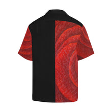 Load image into Gallery viewer, Men's Red Roses Black Side Hawaiian Shirt | JSFA - JSFA - Original Art On Fashion by Jenny Simon