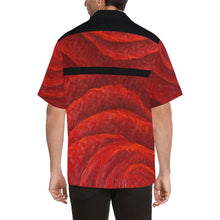 Load image into Gallery viewer, Men's Red Roses Black Stripe Hawaiian Shirt | JSFA - JSFA - Original Art On Fashion by Jenny Simon